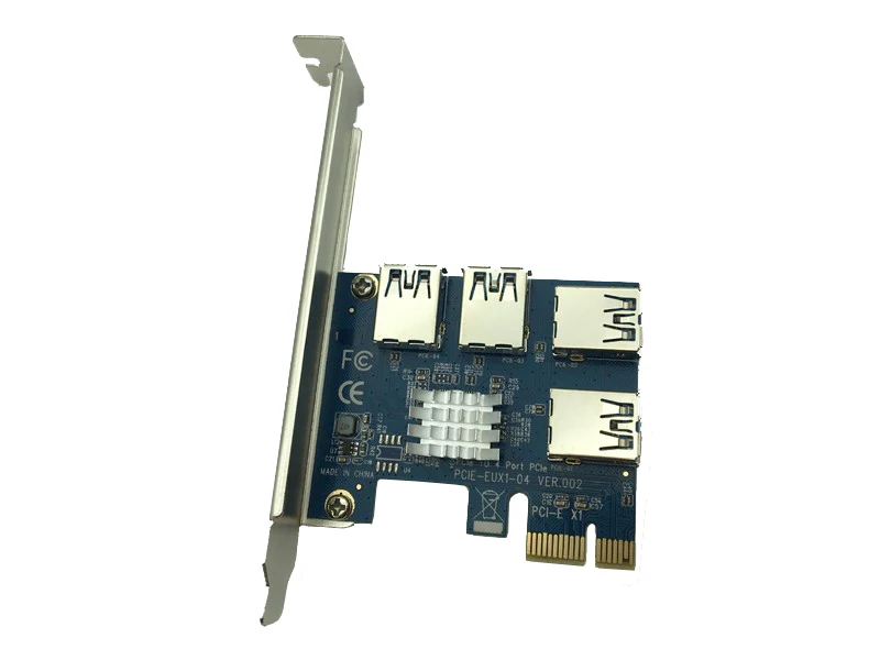 Hot PCI Express Riser Card PCI-E 1x to 16x 1 to 4 PCIE USB 3.0 Slot Multiplier Hub Adapter For Bitcoin Mining Miner BTC Machine