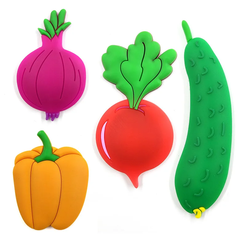 1pc Vegetable Fruit silicone fridge magnets whiteboard cartoon Food sticker Refrigerator Magnets Message post Home Decoration