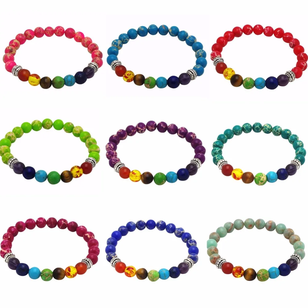 8mm contas pulseiras para homens e mulheres, yoga, equilíbrio, cura, reiki, pedra de oração, 7 chakra, frete grátis