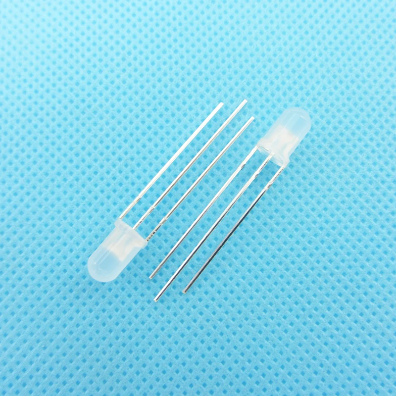 10Pcs-100Pcs F5 5mm Fog LED Bi-Color Diffused Common Cathode/Anode Round Light Emitting Diode Dual Red Emerald-Green Foggy DIY