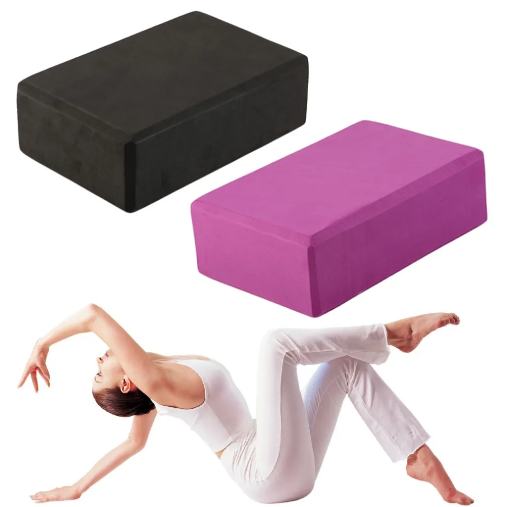 2 Pcs Yoga Block Exercise Workout Fitness Brick Bolster Pillow Cushion Stretch-Resistant EVA Foam Aid Gym Training Body Shaping