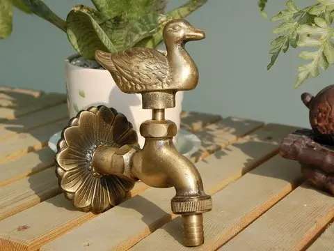 Animal shape garden Bibcock Rural style antique bronze Duck tap with Decorative outdoor faucet for Garden washing