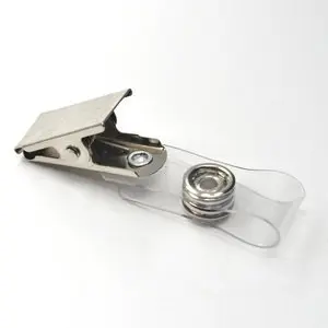 Pack of 40 Pcs Metal Clips with Clear Vinyl Straps/snaps for Id Badge Holder