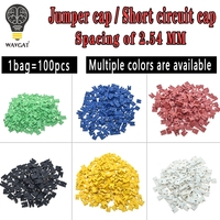 100PCS Pitch jumper shorted cap & Headers & Wire Housings 2.54MM SHUNT Black yellow white green red blue