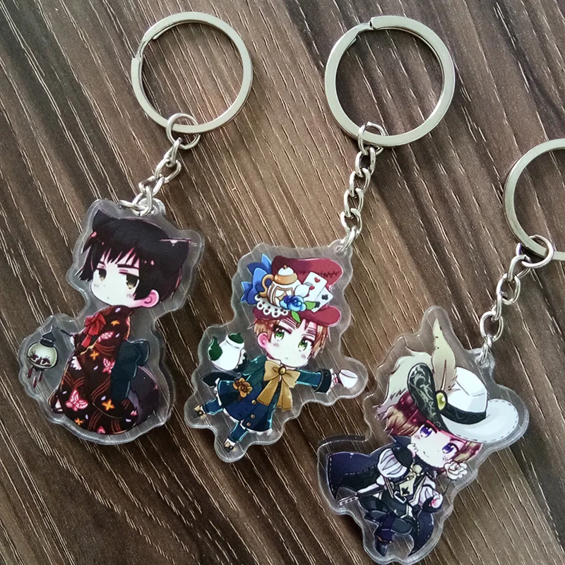 Anime Axis Powers Hetalia Japan Italy France llavero Doubleside Print Pendant Key Holder Keychain Keyrings Portachiavi