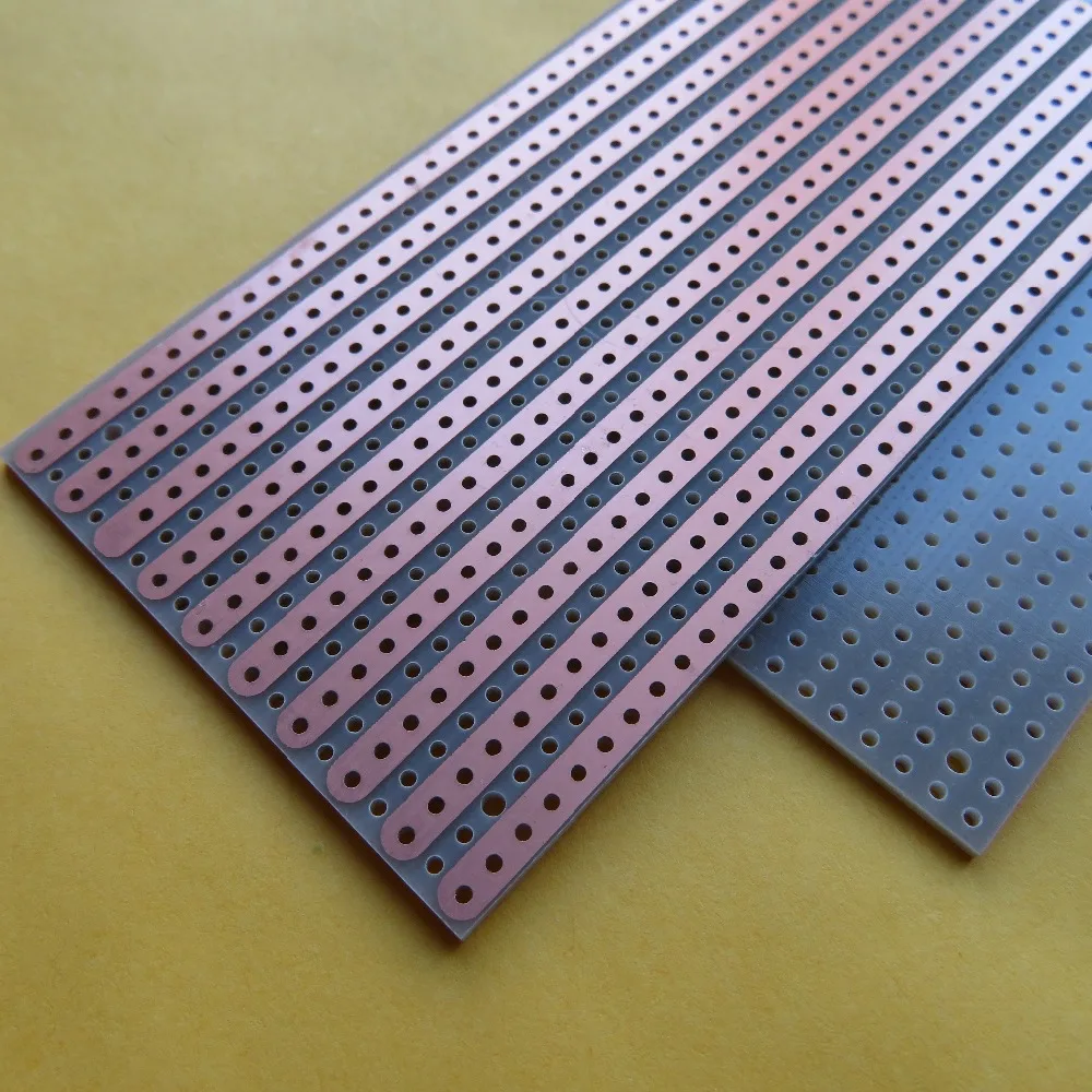 2pcs Single Side FR4 Fiberglass 5x10cm Stripboard Veroboard circuit board breadboard prototyping paper pcb platine leiterplatte