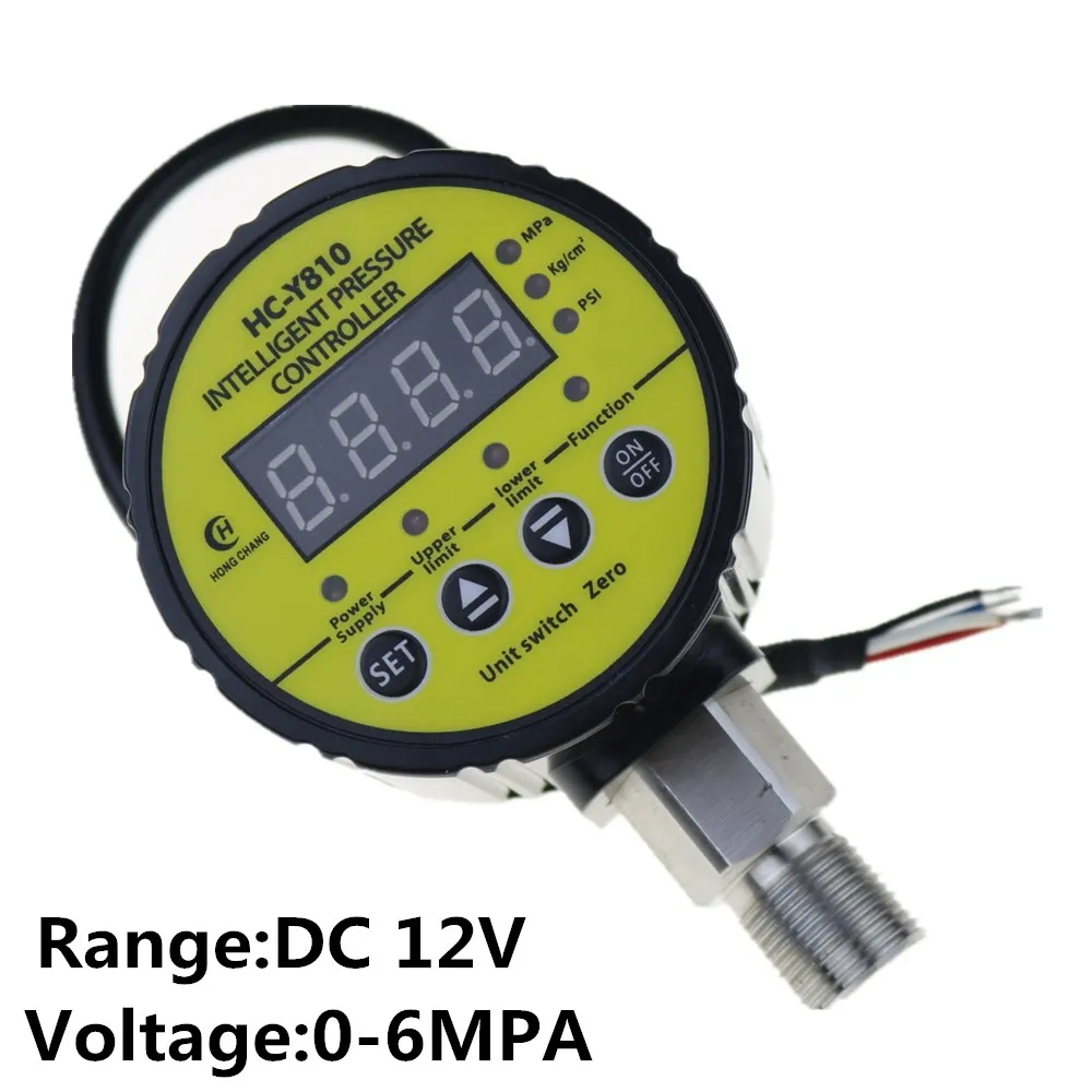 0-6Mpa DC 12V Air Compressor Pressure Switch Digital Pressure Gauge M20 x 1.5