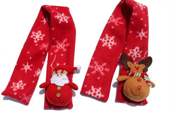 Children Kids Christmas Snowman Santa Scarf With Xmas Doll Fancy Dress Neck Wrap Necktie Costume Prop stocking filler gift