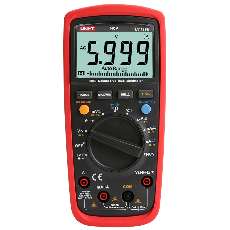 UNI-T UT139 시리즈 True RMS 자동 범위 지정 디지털 멀티미터 UT139A UT139B UT139C UT139E;VFC/NCV/LPF/LoZ 측정