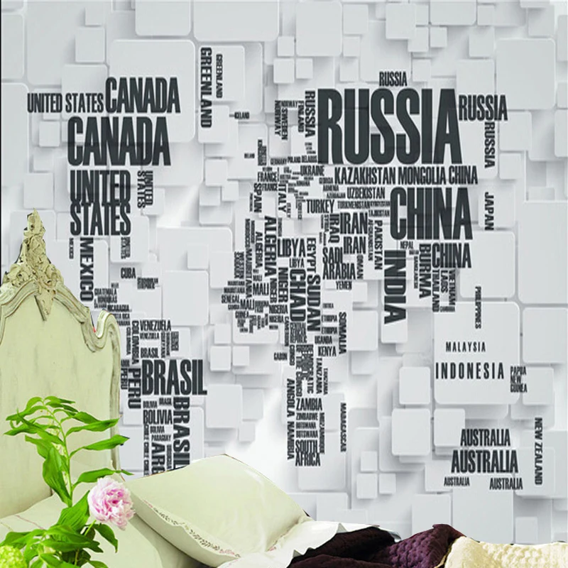 custom European digital 3d map large murals TV backdrop living room sofa backdrop backdrop papel de parede 3d home decoration