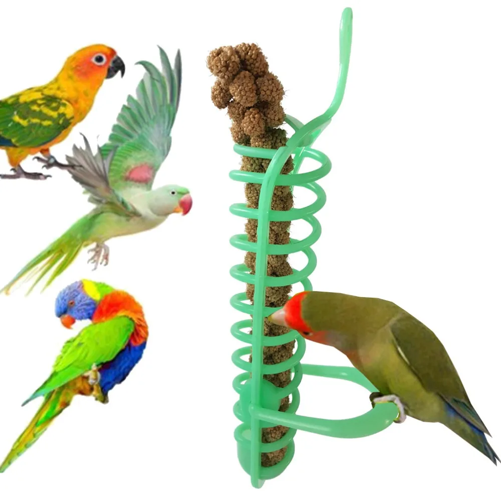 Bird Toys Stainless Steel Parrot Food Basket for Putting Fruit Vegetable Millet Suitable for Small Medium Large Bird Cage Feeder