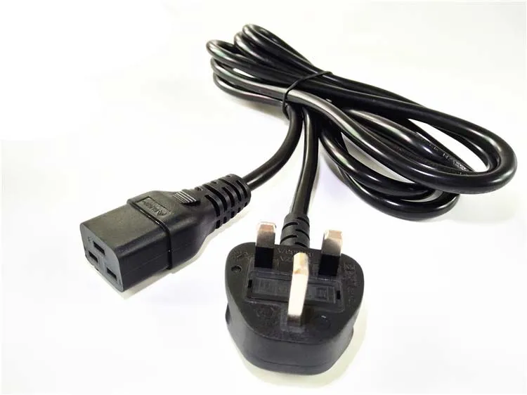 BS1363 Britain male plug To IEC320 C19 female Socket Short Adapter Cable For UPS PDU About 100CM,BS+C19 Power Cord