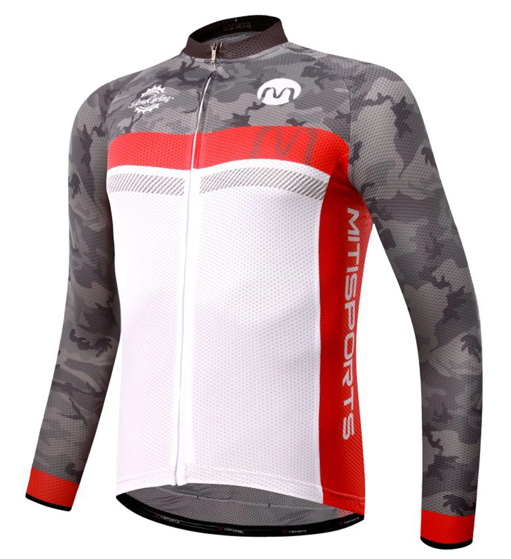 

MTSPS Pro Team Cycling Jersey Long Sleeve Mtb Bicycle Clothing Men Mountain 100% Polyester Wicking Dry Fit Jersey