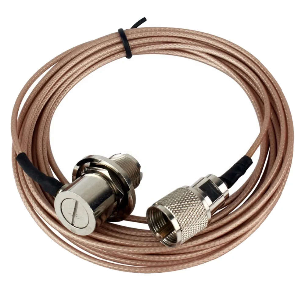 

Pink 5 Meter 316 Coaxial Cable UHF/PL-259 Male to Female for QYT KT-8900 YAESU ICOM KENWOOD Mobile Radio Walkie Talkie Antenna