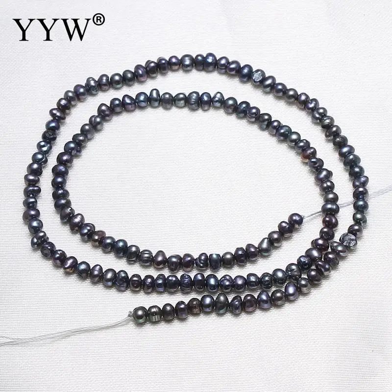 2.8-3.2mm 100% Natural Freshwater Pearl Beads black  Baroque Pearl Loose Beads For DIY Necklace Bracelat Jewelry Making