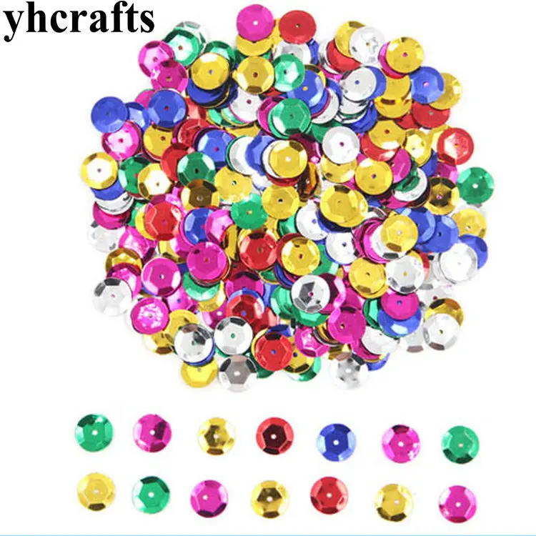 25 กรัม/ล็อต. 10mm เว้ารอบ sequins CRAFT วัสดุชั้นอนุบาลสร้างสรรค์หมายเลขสีการเรียนรู้ของคุณเอง