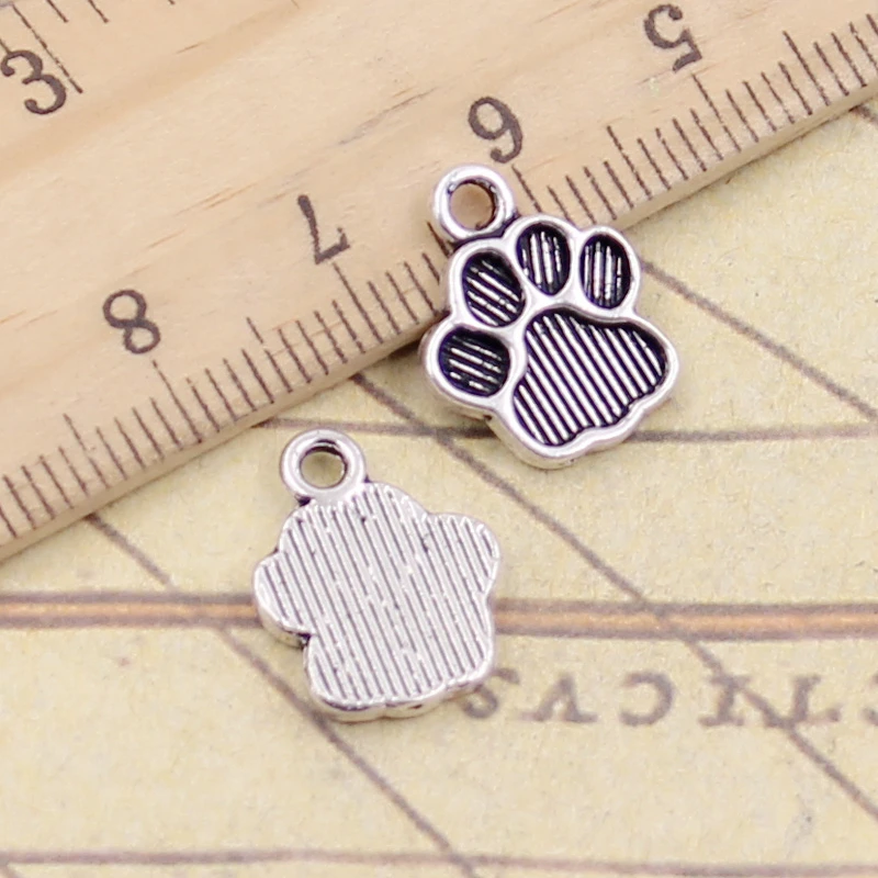20 sztuk Charms pies pazur niedźwiedź Paw 15x12mm tybetański srebrny kolor zawieszki antyczne tworzenia biżuterii DIY Handmade Craft
