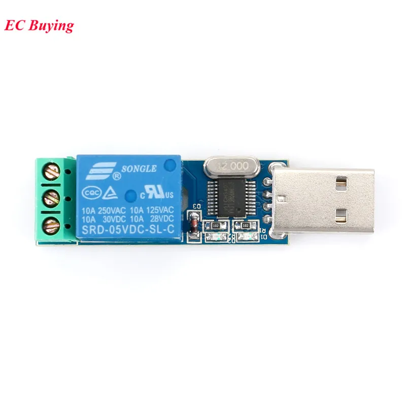 10Pcs-1pc LCUS-1 type USB Relay Module Electronic Converter PCB USB Intelligent Control Switch SRD-05VDC-SL-C 5V 10A Rele