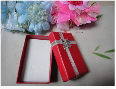 48pcs/Lot Red color with Bling Bowknot Jewelry Sets Boxes,Paper Box Necklace/Earrings/Ring Box Gift Box Free Shipping