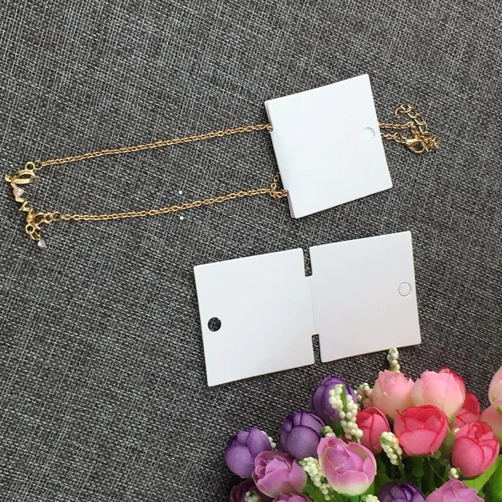 200PCS/Lot New fashion jewelry cards white necklace card blank cardboard display cards retro classic pendent card accept custom