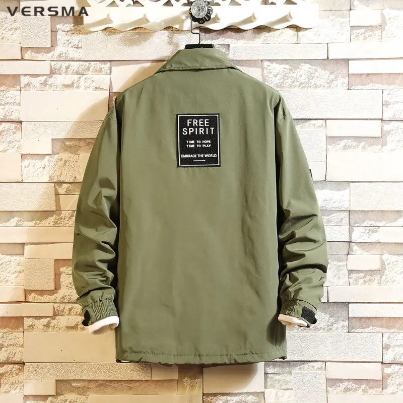 VERSMA 2019ญี่ปุ่น Harajuku Vintage Windbreaker แจ็คเก็ตฤดูใบไม้ร่วงฤดูใบไม้ร่วง Hip Hop Streetwear นักบินแจ็คเก็ตบุรุษเสื้อผ้า Overcoat