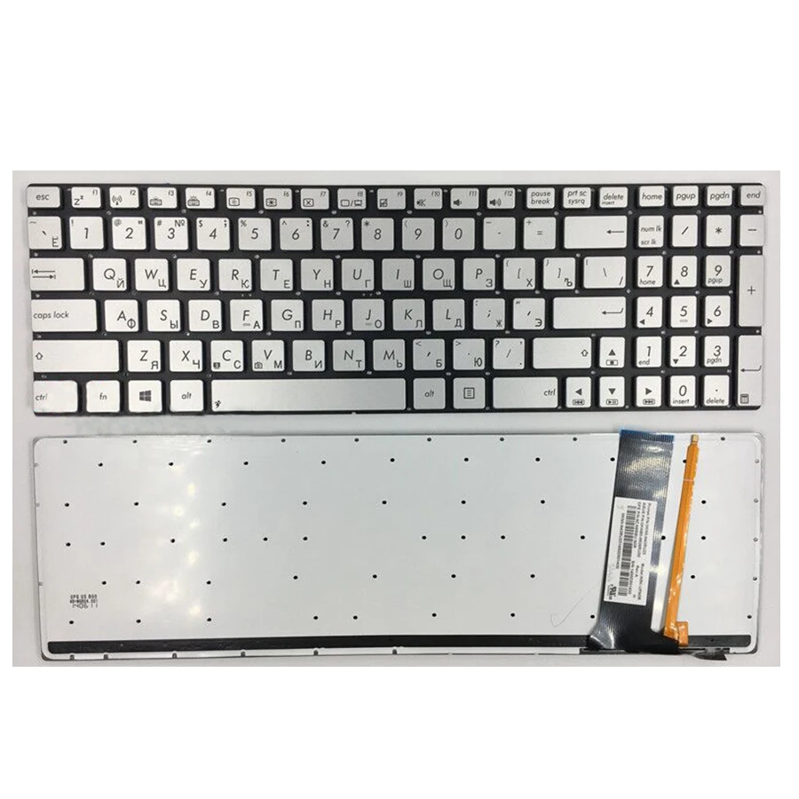 

Russian Laptop keyboard for ASUS N56 N56V U500VZ N76 R500V R505 N550 N750 Q550 RU layout silver with backlit notebook Keyboard