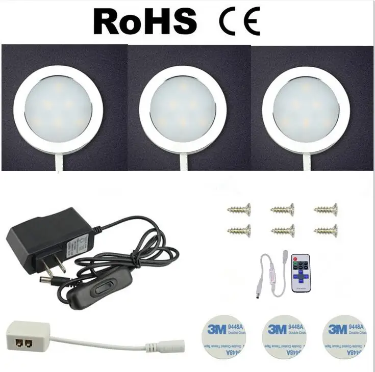 New Design 1W Ultra Thin LED Downlight LED Puck light isolation driver LED Cabinet light Mini lamp 3/46/8pcs/sets