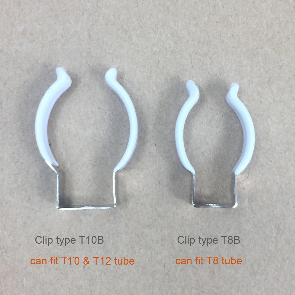 High Strength Force Stainless Steel Plastic Protection Clip T4 T5 T6 T7 T8 T9 T10 T12 Tube Light Clamp Mounting Holder for Tools