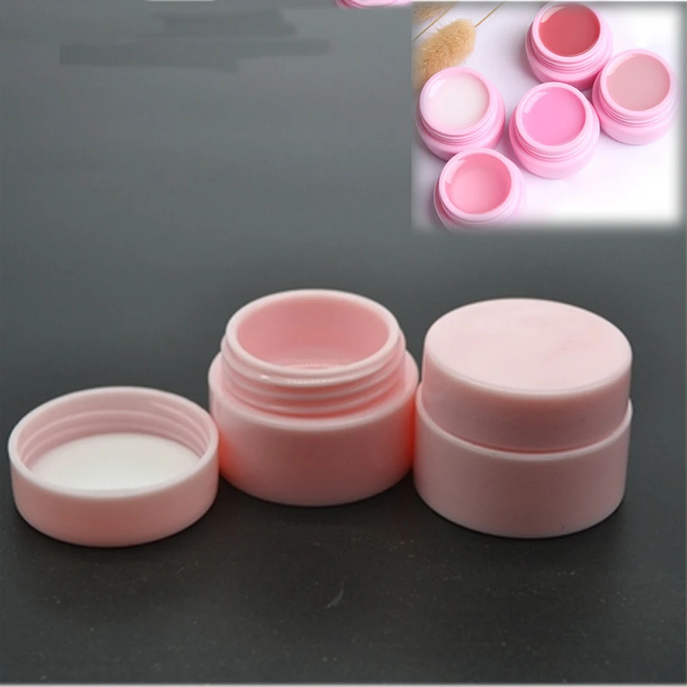 10Pcs/Lot 5g Plastic can Cosmetic Empty Jar Pot Box Nail Art Gel Powder Bead Storage Container Round Pink Makeup Tools Portable