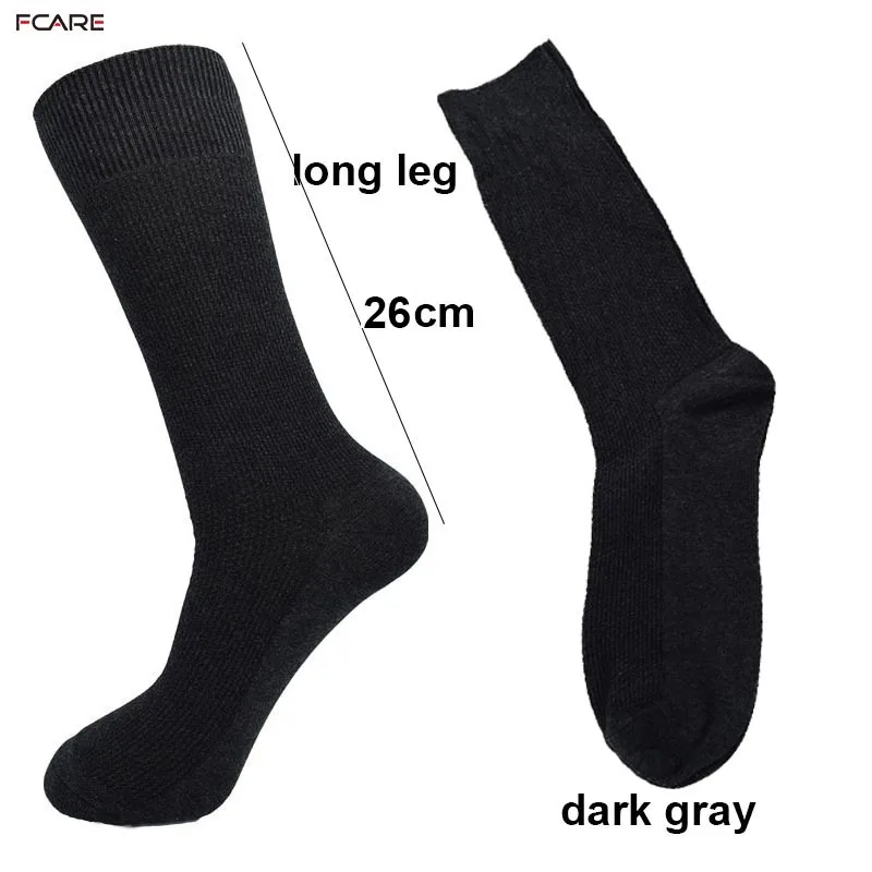 Fcare 8PCS=4 pairs 40, 41, 42, 43, 44, 45 long leg business socks men cotton dress dark gray stripe socks calcetas hombre