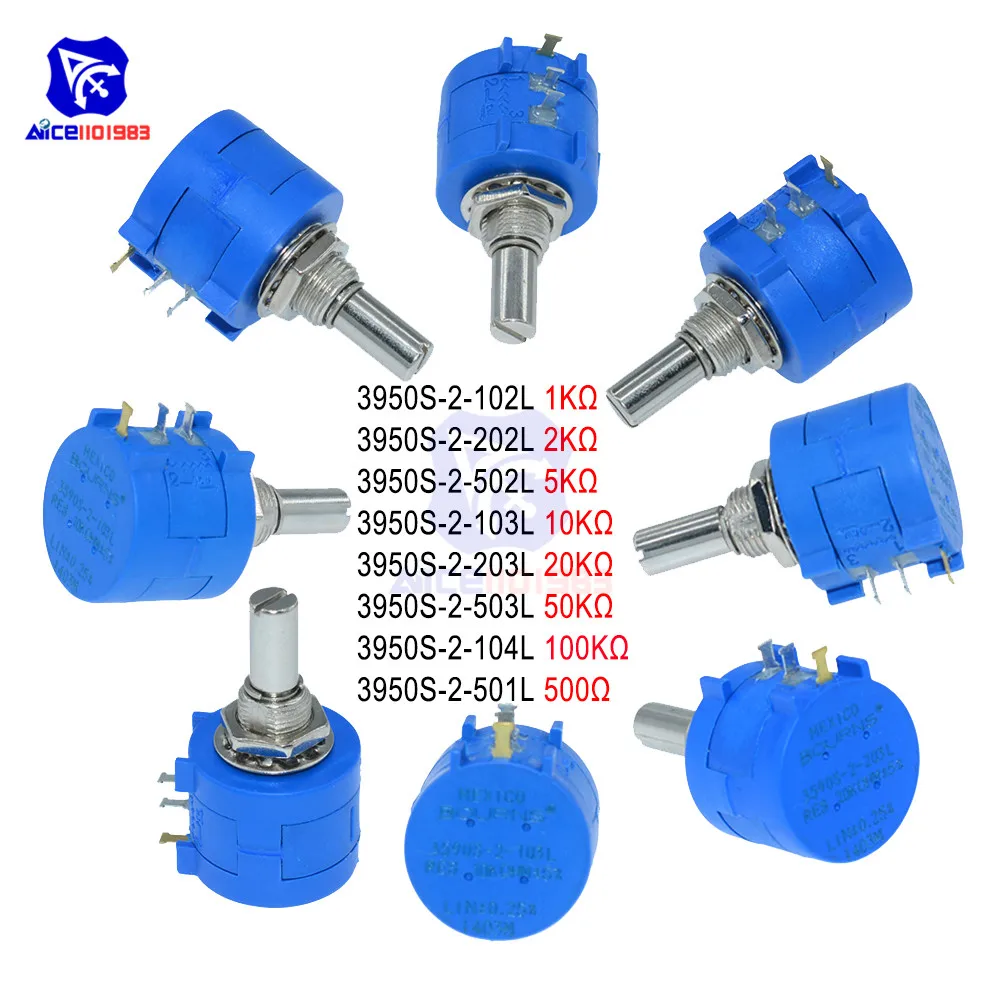 Drahtgewickeltes Potentiometer 3590S 500R 1K 2K 5K 10K 20K 50K 100K Ohm 10-Umdrehungen Lineares Drehpotentiometer – Detail 3