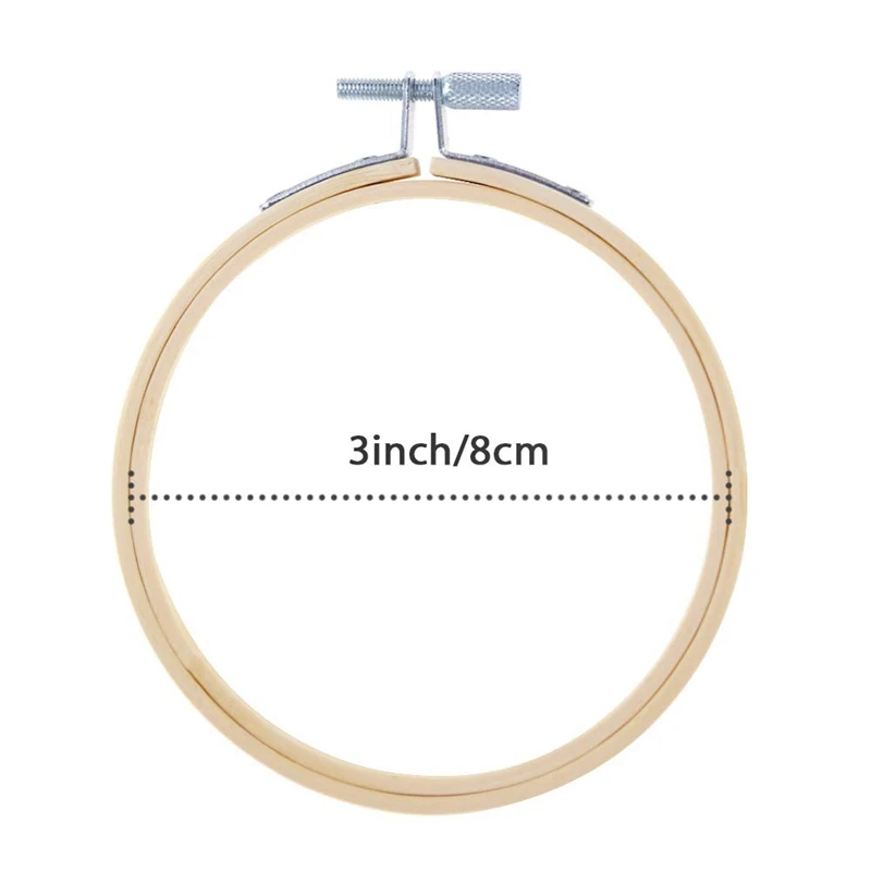 20 Pieces 3 Inch Bamboo Embroidery Hoops Round Wooden Circle Cross Stitch Hoop Round Ring For Art Craft Handy Sewing