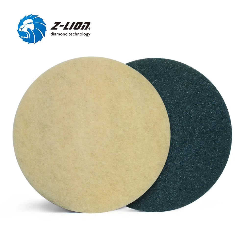 Z-LION 15 Inch Fiber Sponge Polishing Pad for Floor Cleaning Stone Marble Granite Floor Daily Buffing Diamond Polishing Wheel