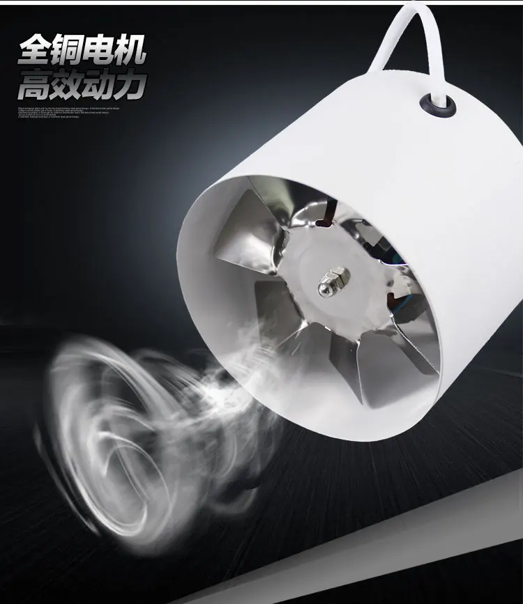 Imagem -02 - Tubo Redondo fã na Cozinha e wc Polegada Stute Industrial Exaustor de Alta Velocidade para 100 mm Remover Tvoc Hcho Pm2.5