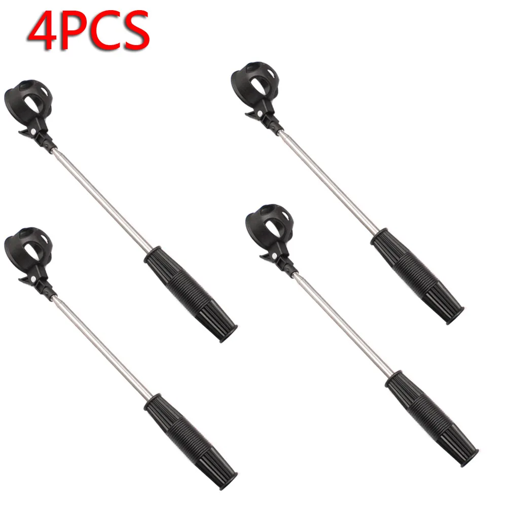 

4pcs Outdoor Sport Portable 2M Automatically Golf Ball Device Telescopic Pick Up Balls Retriever Golf Retrievers Black + Silver