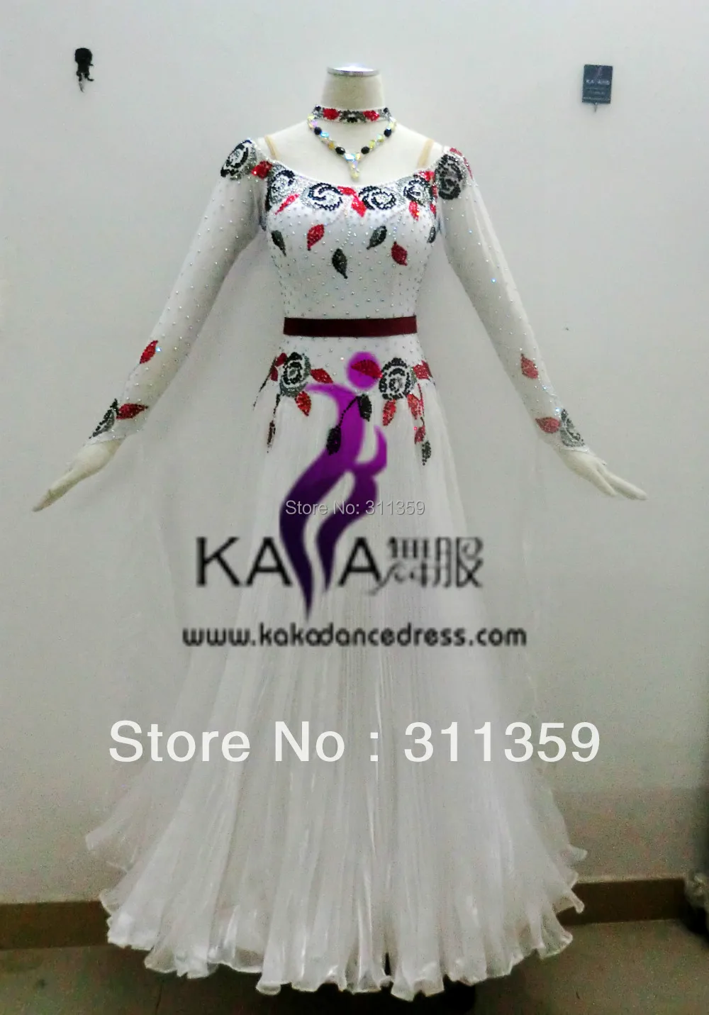 

KAKA DANCE B1345,Silk Organza Fabric Ballroom Standard Dance Dress,Waltz Dance Competition Dress,Women,Girl,Dance Dress Ballroom