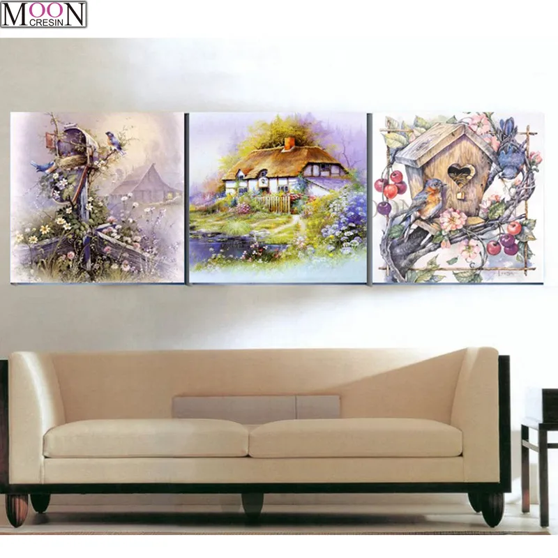 

DIY 5D Diamond Painting Cross Stitch Landscape Diamond Mosaic Full Square Drill DIY Diamond Embroider Decoration European villas