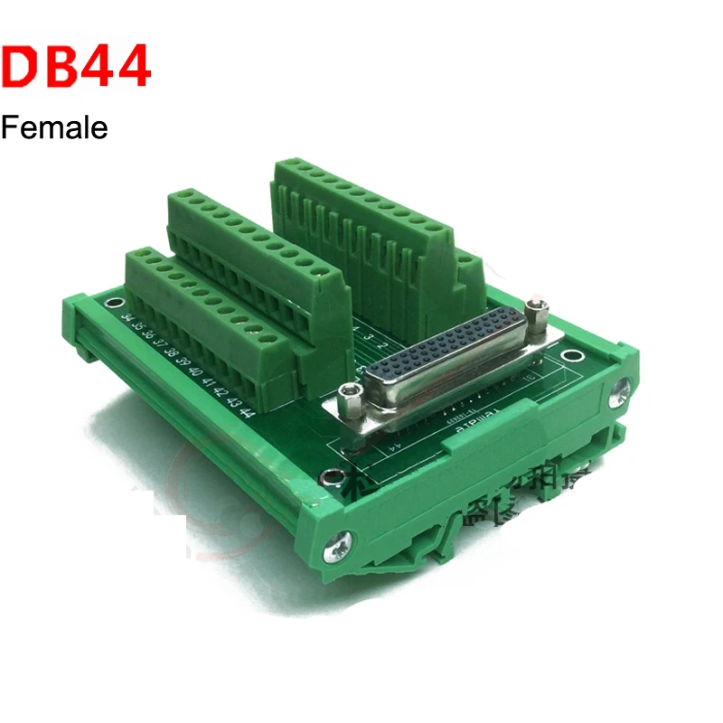 DB44 male / female socket terminal block breakout board adapter cable wiring terminal DIN Rail Type