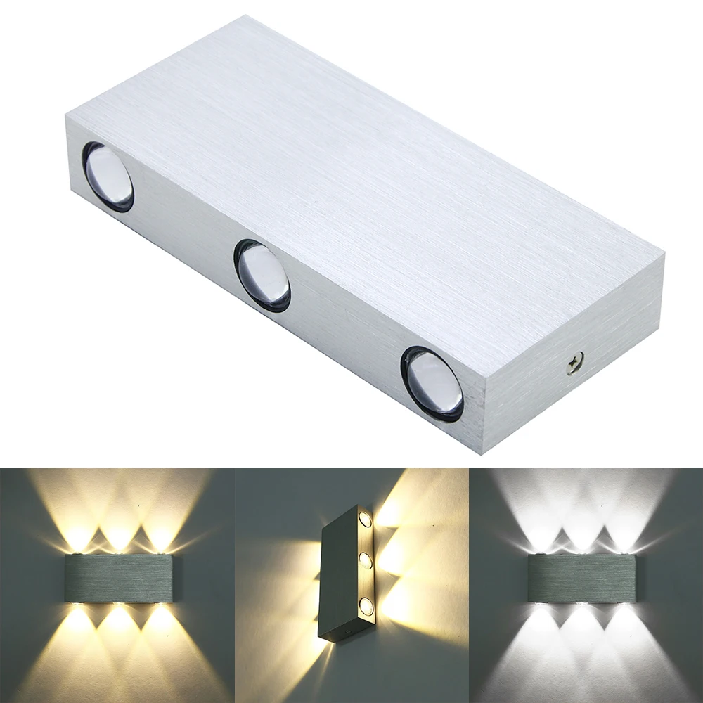 2LED 6LED Wall Lamp spot Light Home Decoration up and down Double head Aluminm wall Lights for bedroom Restroom Hotel AC 85-265V