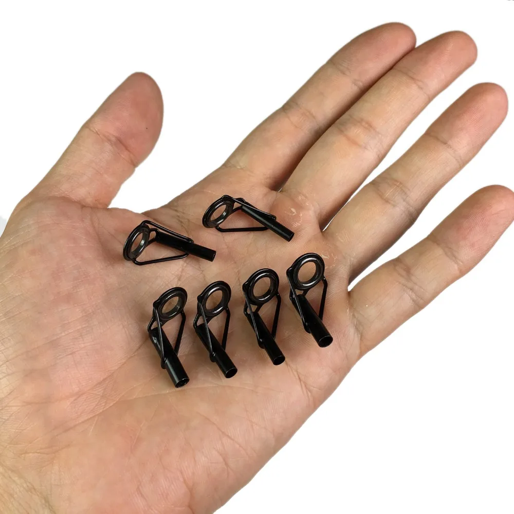 30pcs 3.0mm-4.5mm Sea Fishing Pole Rod Tip Tops Repair Kit Black Nickel Plated Ceramic Ring Spinning Casting Fising Rod Tips