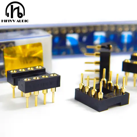 골드 베이스 시트 수입 금도금 8 핀 피트 IC 칩 커넥터, DIP8 DIP-8 IC 소켓, OP AMP 소켓, 10 개