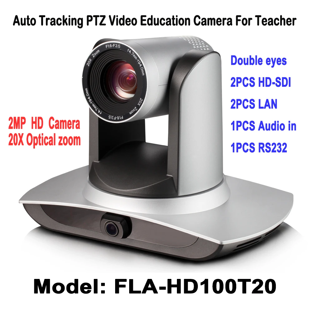 

20X Zoom Auto Tracking PTZ Video Education Camera 2.0 Megapixel 2ch 3G-SDI For Teacher stage /blackboard Action Panoramic video