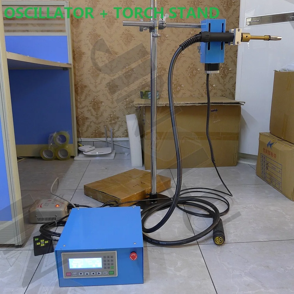 Torch stand + Automatic Welding Oscillator Weaver PLC Controlled Motorized Mechanism Linear Type Welding Positioner Turntable