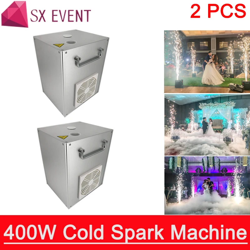 2pcs/lot silver white 400W Professional dmx stage cold spark fountain Spark Sparkler Pyro Pyrotechnics Fireworks Machine