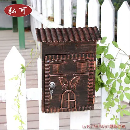 European-style villas retro creative rural mailbox outside rainproof outdoor mailboxes, post box, boite aux lettres