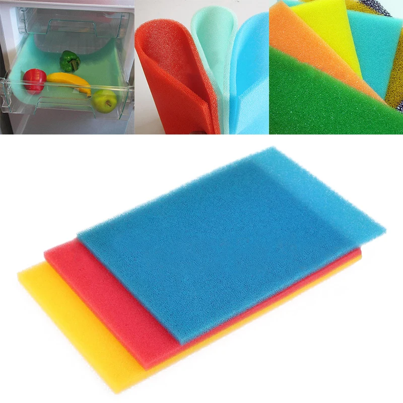 1PC Color Random Fridge Freezer Drawer Fresh Food Saver Vegetable Fruit Foam Mat Kitchen