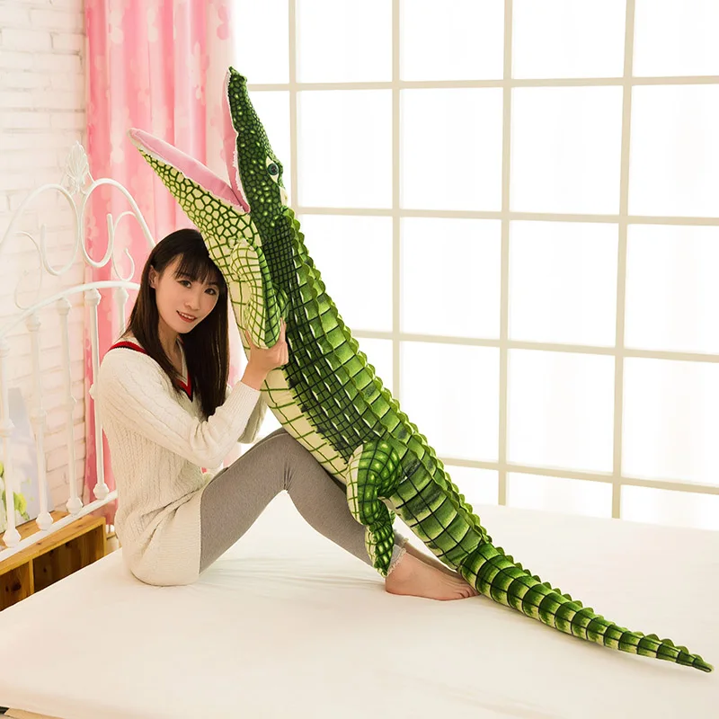 105-200cm Stuffed Animal Large Size Alligator Plush Toy Simulation Crocodile Dolls Kawaii Ceative Pillow for Children Xmas Gifts