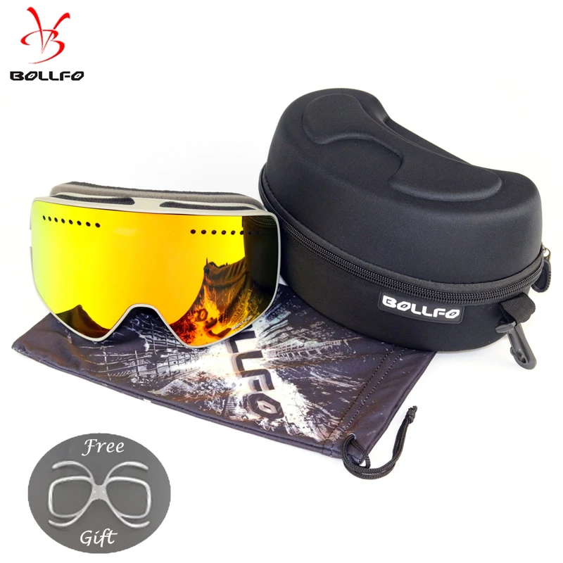 Easy to Replace Magnetic Ski Goggles With Case Double Lens UV400 Anti-fog Snow Glasses Adult snowmobile spectacles Ski Glasses