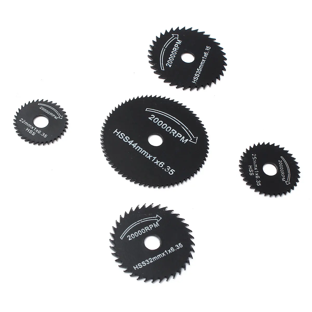6Pcs Durable Metal HSS Circular Saw Blade High Speed Steel Woodworking Cutting Discs For Dremel Rotary Tools Assorted Set