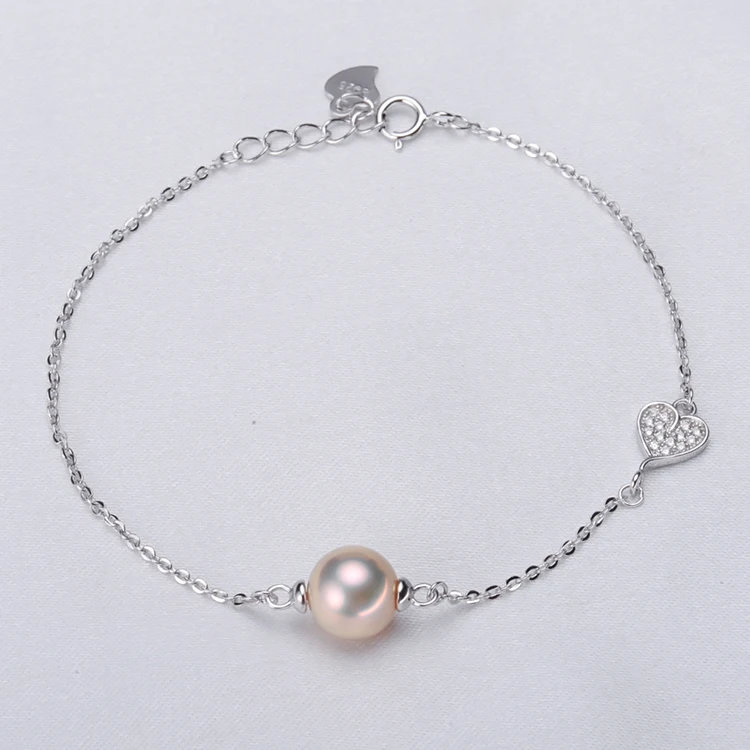 Classic Heart Pearl Bracelet Findings&Components S925 Sterling Silver Pearl Jewelry Accessory Silver 3Pcs/Lot